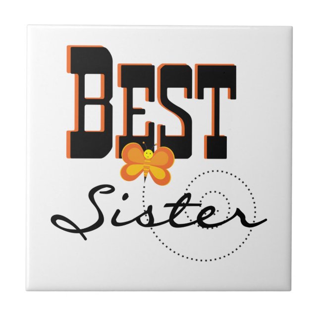 Best Sister Butterfly Geschenke Fliese (Vorderseite)