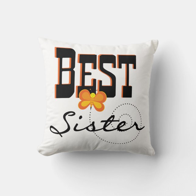 Best Sister Butterfly Geschenke Kissen (Vorderseite)