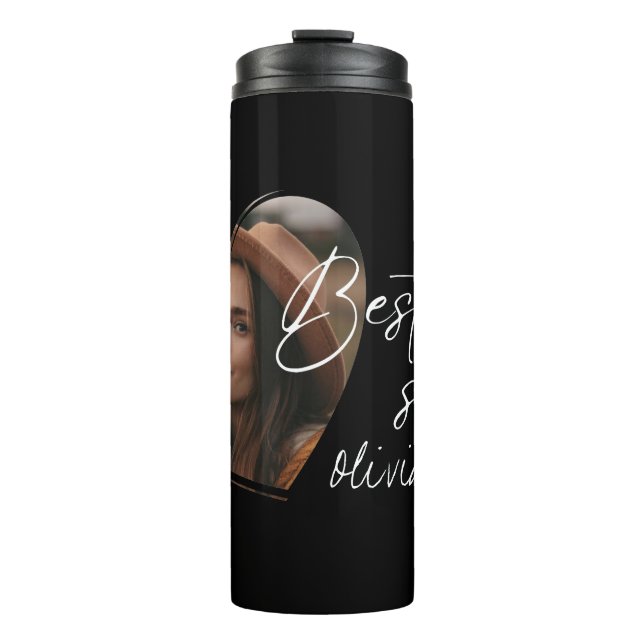Best Sister Foto Elegante Moderne Kunst, Dichtung  Thermosbecher (Vorderseite)