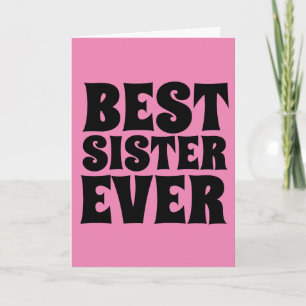 BEST SISTER JE PINK GREETING CARDS KARTE