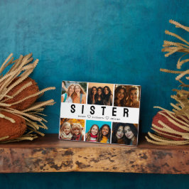 Best Sister Script Collage Foto & Names Fotoplatte