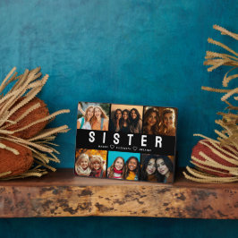 Best Sister Script Collage Foto & Names Fotoplatte