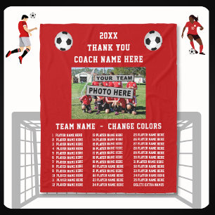 Best Soccer Coach Geschenke Vielen Dank, die Namen Fleecedecke