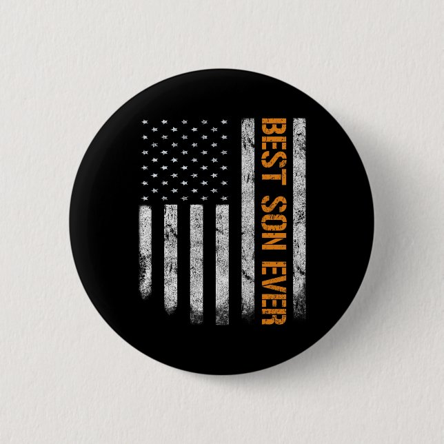 Best Son Ever American Flag Fathers Day Boy Son Button (Vorderseite)