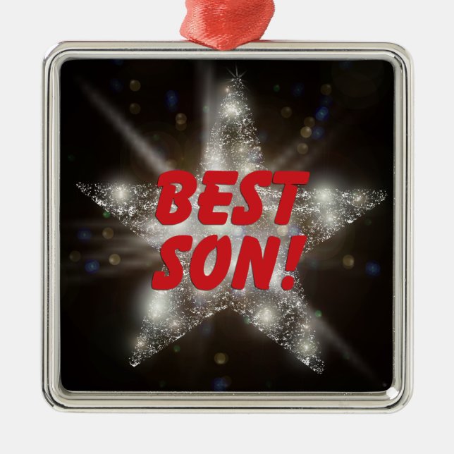 "BEST SON!" SILBERNES ORNAMENT (Vorne)