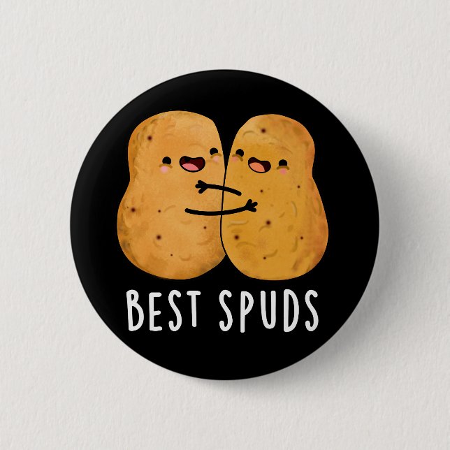 Best Spuds Funny Best Buddies Potato Pub Dark BG Button (Vorderseite)