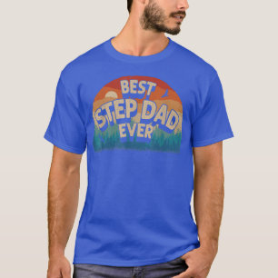 Best StepDad Ever Men Retro Sunset Deco Papa Bonu T-Shirt