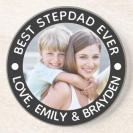 BEST STEPDAD JE Foto Personalisiert Farbe Getränkeuntersetzer
