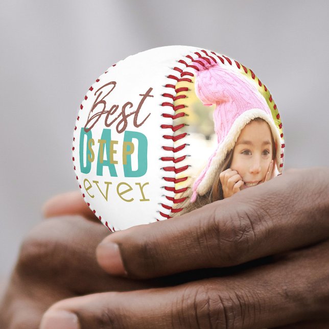 Best Stepdad je Typografie 2 Foto Custom Baseball (Von Creator hochgeladen)