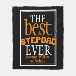 Best Stepdad je Typografie Black Fleece Blanket