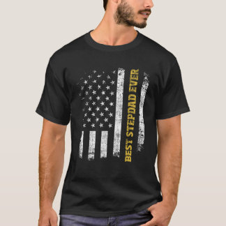 Best Stepdad je USA American Flag Stepfather Bon T-Shirt