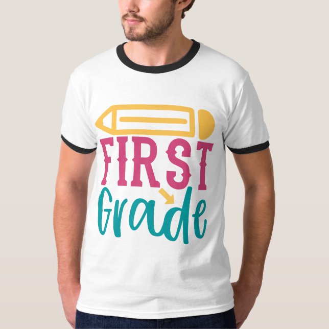 Best Styel White Men's Basic Ringer der 1. Klasse T-Shirt (Vorderseite)