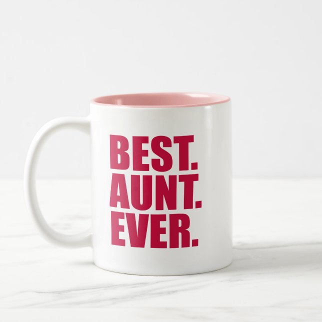 Best. Tante. Immer.(rosane) Zweifarbige Tasse (Links)