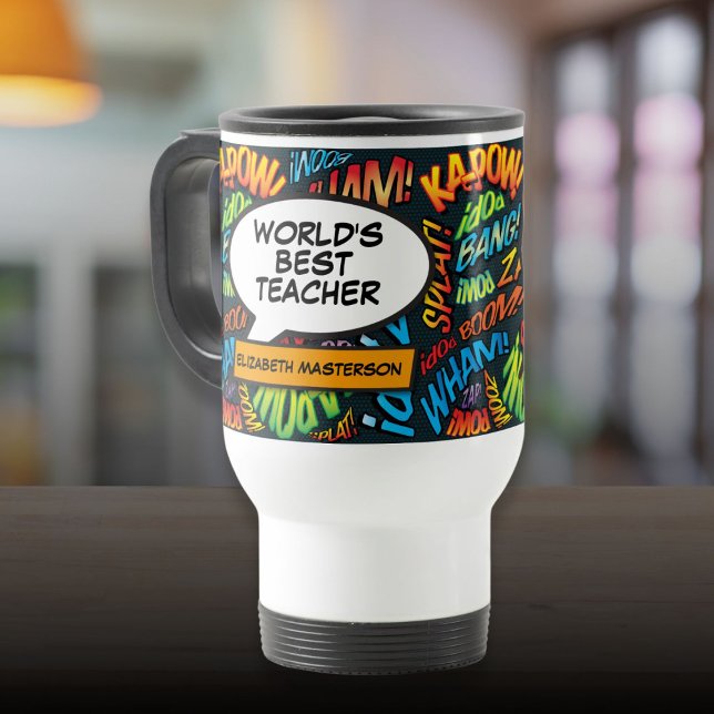 Best Teacher Appreciation Fun Comic Book Reisebecher (Best Teacher Appreciation Fun Comic Book Travel Mug)