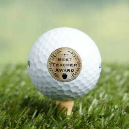 Best Teacher Award Gold und Black Golfball