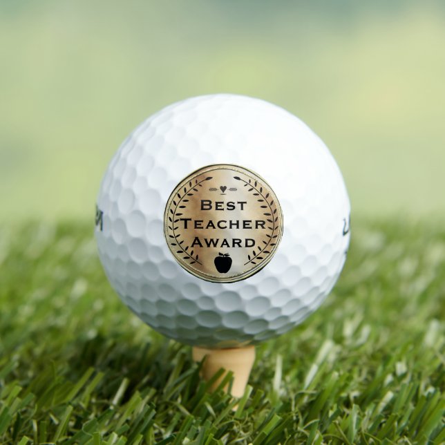 Best Teacher Award Gold und Black Golfball (Insitu T-Shirt)