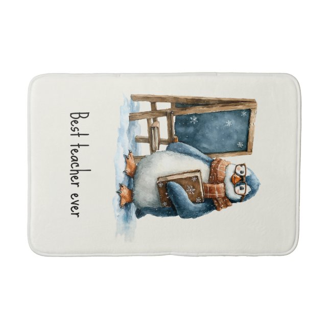 Best Teacher Ever Winter Penguin Design Badematte (Vorderseite)