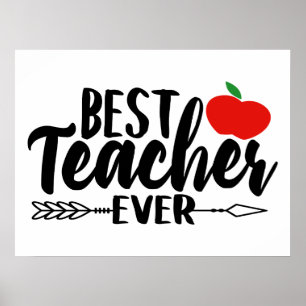 Best Teacher ever words poster