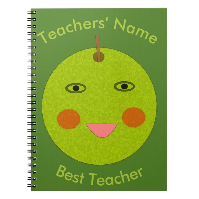 Best Teacher Happy Apple Custom Notebook Notizblock (Vorderseite)