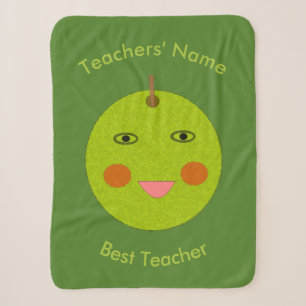 Best Teacher Happy Apple Custom Sherpa Blanket Sherpadecke