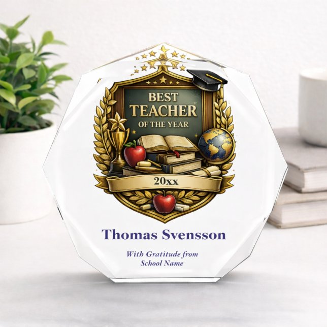 Best Teacher of the Year Award Personalized Fotoblock (Von Creator hochgeladen)