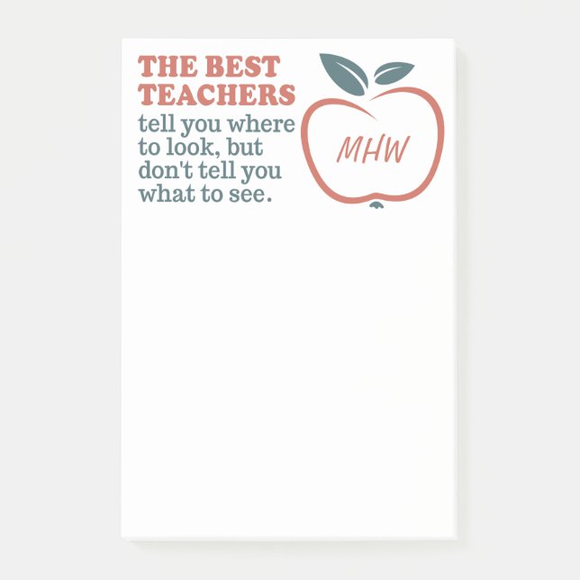 BEST TEACHERS monogramme personnalisé Post-It note (Devant)