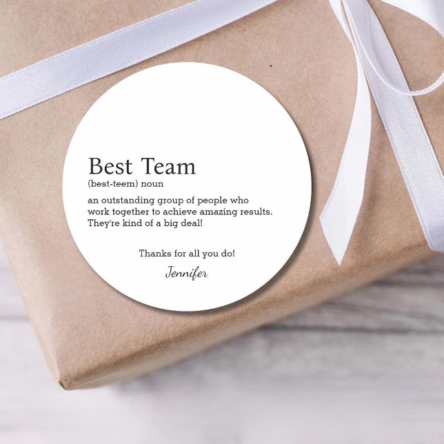 Best Team Corporate Staff Wertschätzung Mitarbeite Runder Aufkleber (Von Creator hochgeladen)