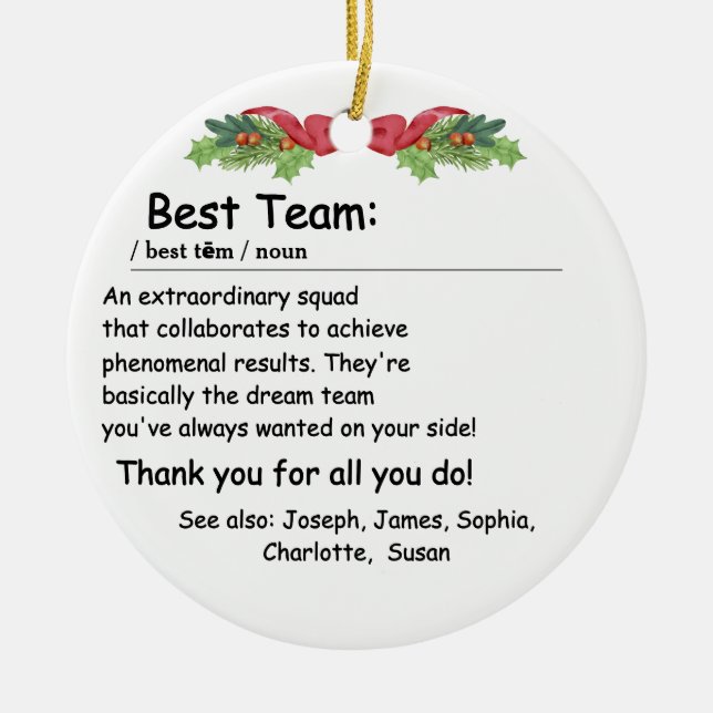 Best Team Definition Mitarbeiterbewertung Custom Keramik Ornament (Vorne)