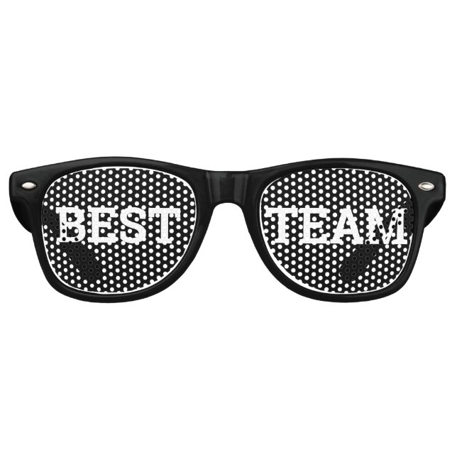 BEST TEAM Retro Shades / Fun Party Sonnenbrille (Vorderseite)
