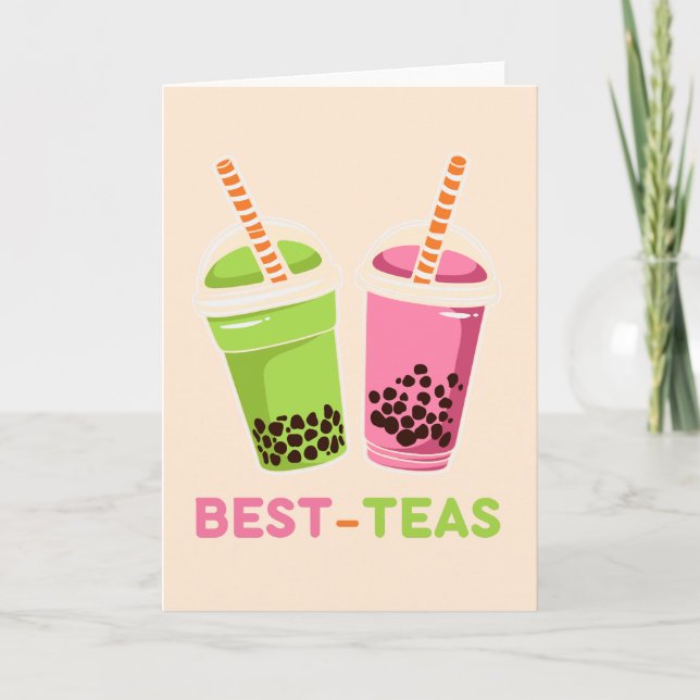 Best Tee kawaii boba bubble tea Best Freunde Karte (Vorderseite)