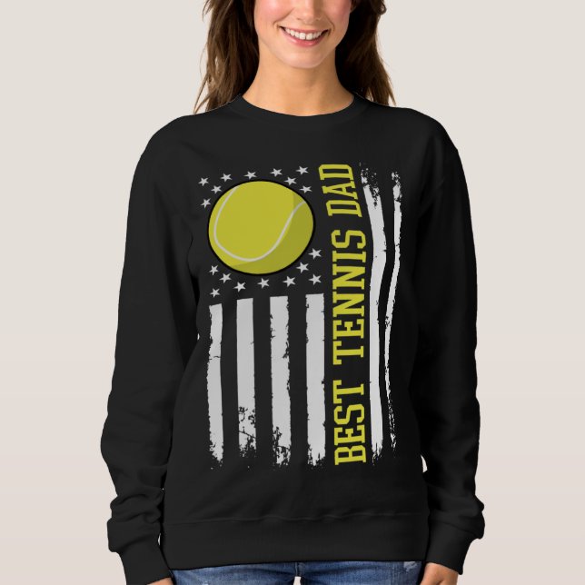 Best Tennis Dad Tennis Daddy US Flag Sweatshirt (Vorderseite)