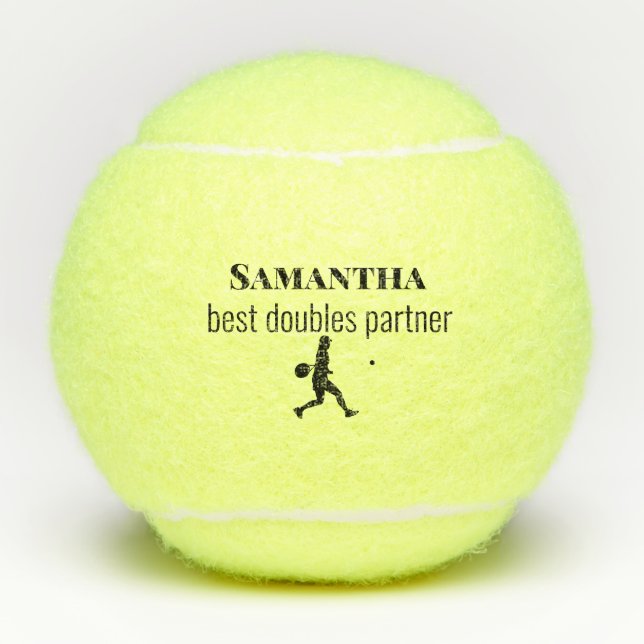Best Tennis Doubles Partner Silhouette Tennisbälle (Vorderseite)