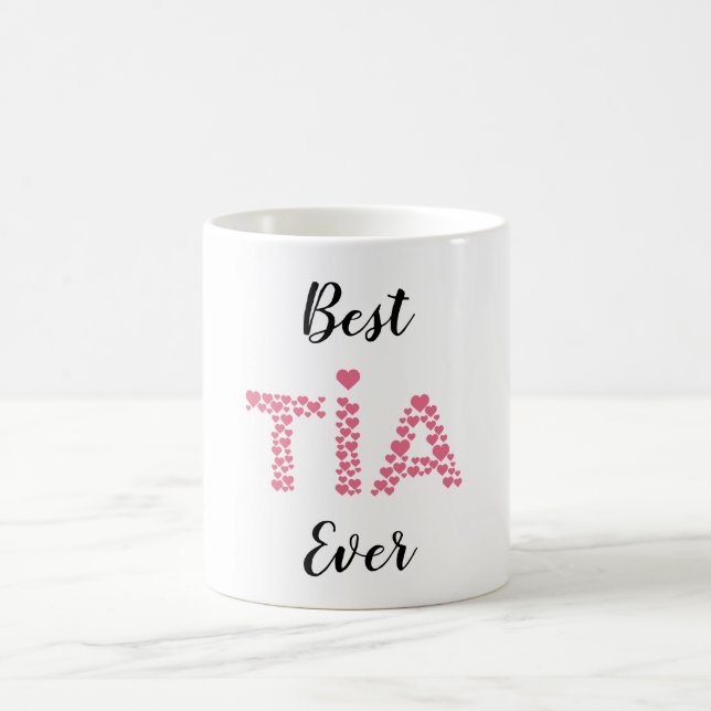Best Tia je rosa Herzen Niedlich Personalisiert Kaffeetasse (Mittel)