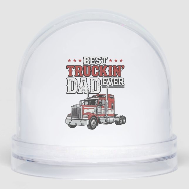 Best Truckin Dad Ever Vintage Truck Shirt Design_1 Schneekugeln (Vorderseite)