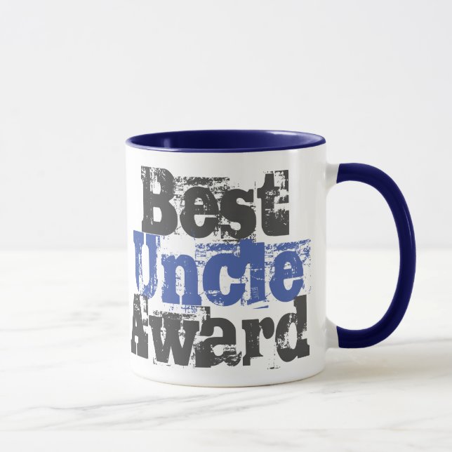 Best Uncle Award in der Tasse Blau und Grau (Rechts)