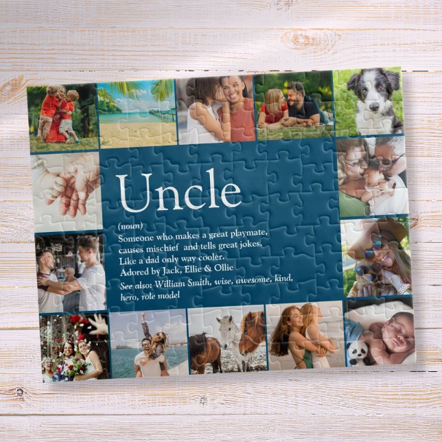 Best Uncle Funcle Definition 14 Foto Blau (Best Uncle Funcle Definition 14 Photo Blue Jigsaw Puzzle)