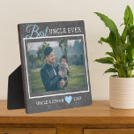 Best Uncle jemals Custom Foto Rustikale Chalkboard Fotoplatte<br><div class="desc">Ein einfaches und unvergessliches Geschenk für den neuen Onkel personalisiert mit seinem Lieblings-Foto mit Nichte oder Neffe.</div>