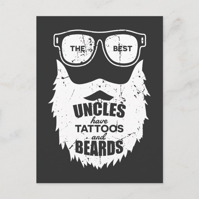 Best Uncles Beards Tattoos Husband Postkarte (Vorderseite)