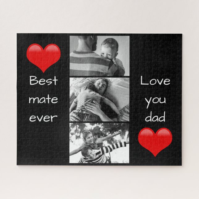 Best Vater 3-Foto-Liebe für benutzerdefinierte Tex (Horizontal)