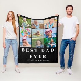 Best Vater 9 Foto Name Fleece Blanket