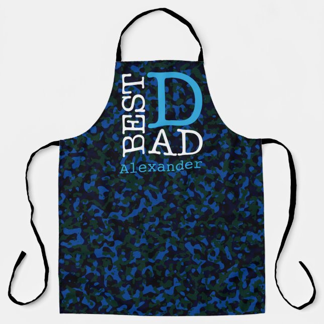 Best Vater Blue Camouflage Name Personalisiert Schürze (Vorderseite)