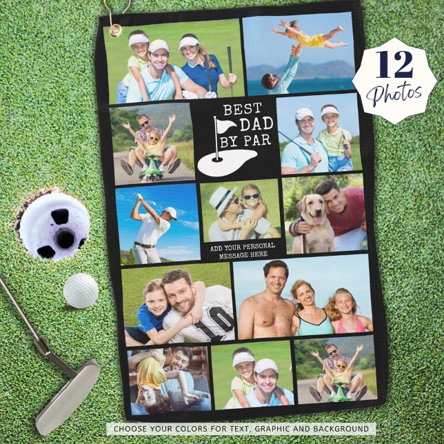 BEST VATER BY PAR 12 FotoCollage Personalisiert Golfhandtuch (Von Creator hochgeladen)