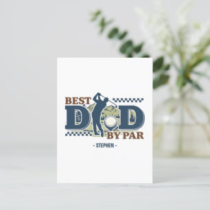 Best Vater by Par - Golf Vater Silhouette Design Postkarte