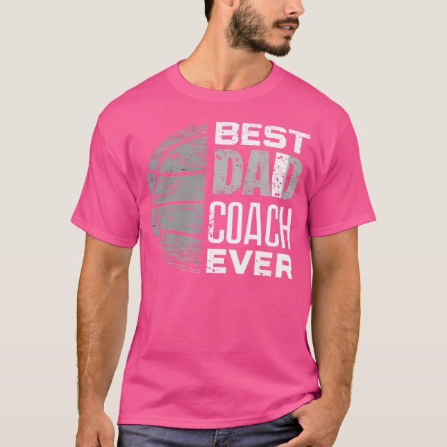 Best Vater Coach Ever - Retro Basketball Graphic D T-Shirt (Vorderseite)