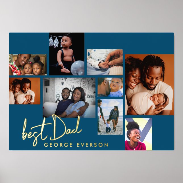 BEST VATER | Collage VTHERDS DAY Multi FOTO GOLD Foliendrucke (Vorderseite)
