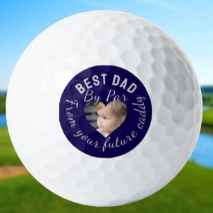 Best Vater Custom Kids Foto Blau Personalisiert Golfball