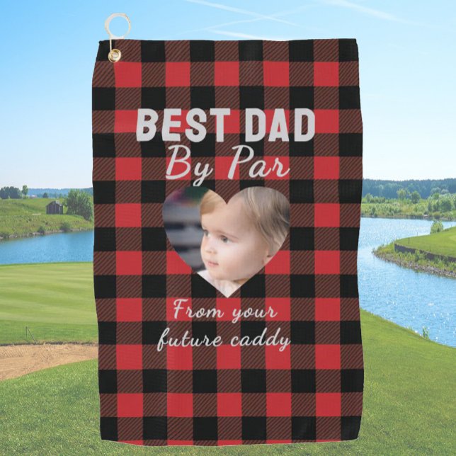 Best Vater Custom Kids Foto Red Buffalo Kariert Golfhandtuch (Von Creator hochgeladen)