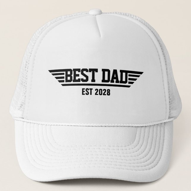 Best Vater Est. Superhero Bold Typografy Vaters Truckerkappe (Vorderseite)