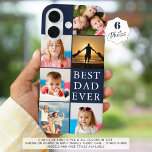 BEST VATER EVER 6 Foto Collage Navy Blue iPhone 16 Hülle<br><div class="desc">Erstellen Sie eine BEST VATER EVER Foto Handybox mit einer leicht hochzuladenden Foto Collage Vorlage mit 6 Bildern in Ihrer Farbauswahl (mit weißem Text auf marinebasischem Hintergrund). Wählen Sie einen anderen Schriftart Stil und alle Farben in EDIT. TELEFONOPTIONEN: Das Beispiel wird auf dem Apple iPhone 16 mit dem Gehäuse "Barely...</div>