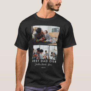 BEST VATER EVER   Benutzerdefiniert 4 FotoCollage T-Shirt